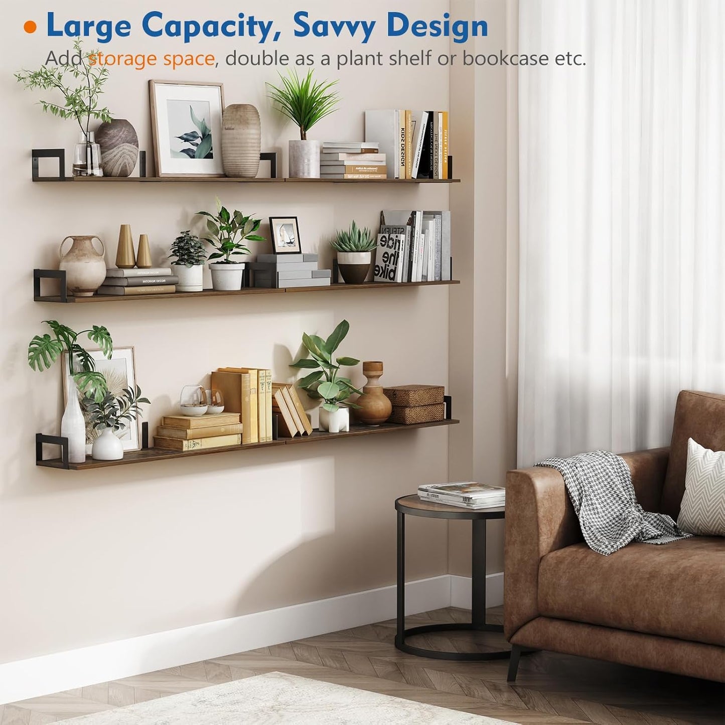Carpentray 36x8 inch Floating Shelves for Wall Set of 3