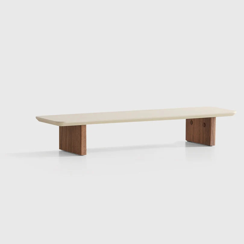 Carpentray 100Cm Long Wooden Monitor Riser (White & Brown)