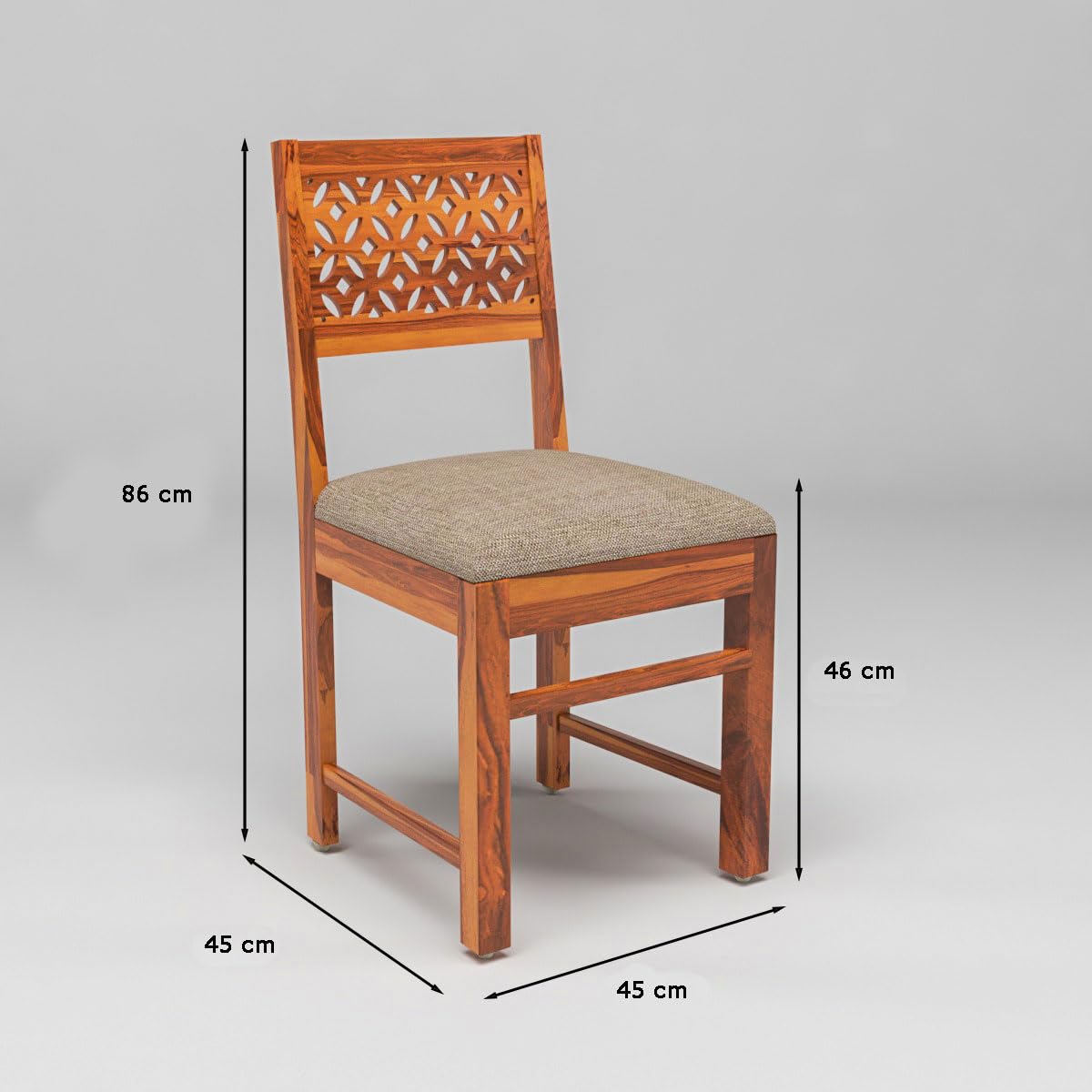 Carpentray Furniture Sheesham Wooden 2 Dining Chair Soft Cusion Set of 2 for Living Room