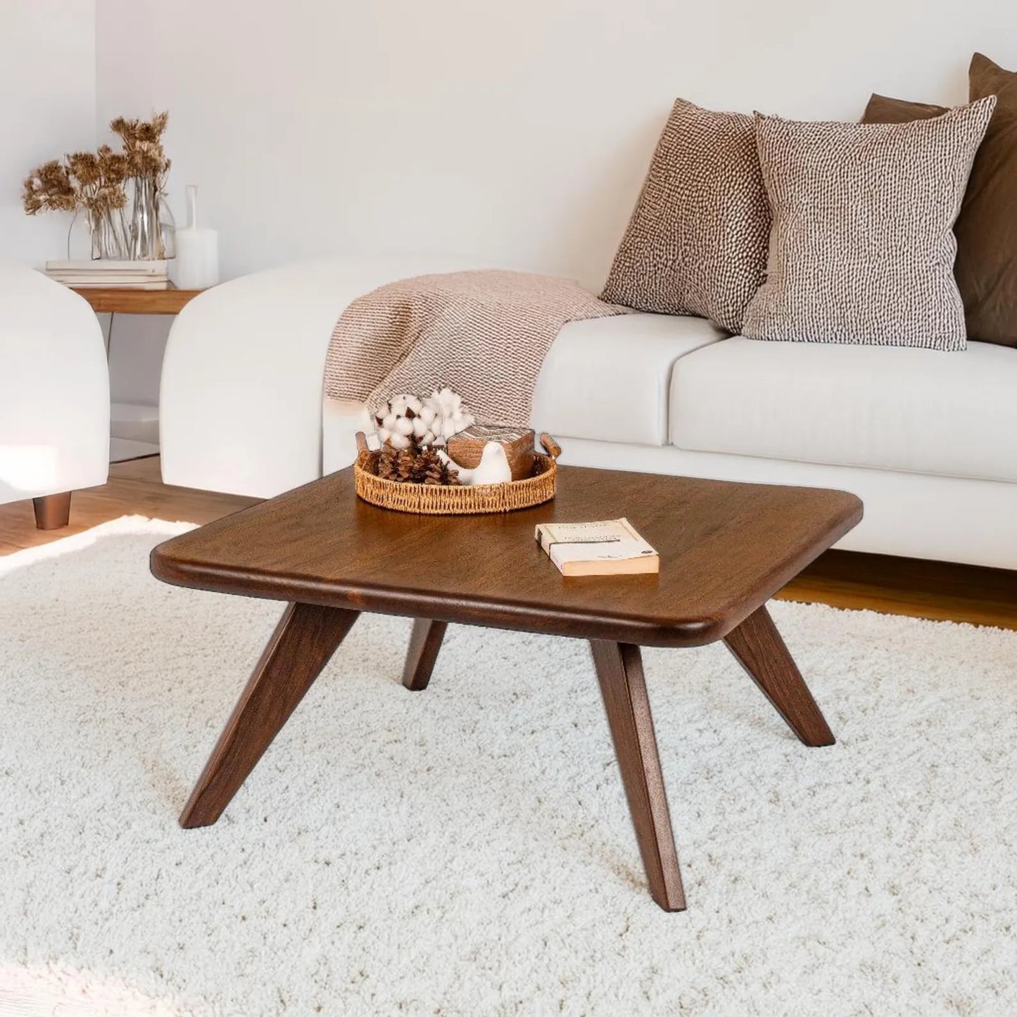 Carpentray 30x30 Inch Square Wooden Coffee Table