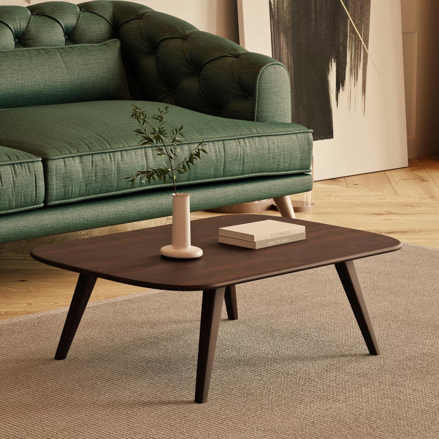 Carpentray 30x30 Inch Square Wooden Coffee Table