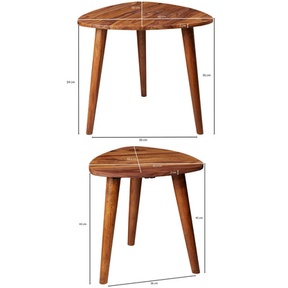 carpentray solid wood nested side table in honey oak finish