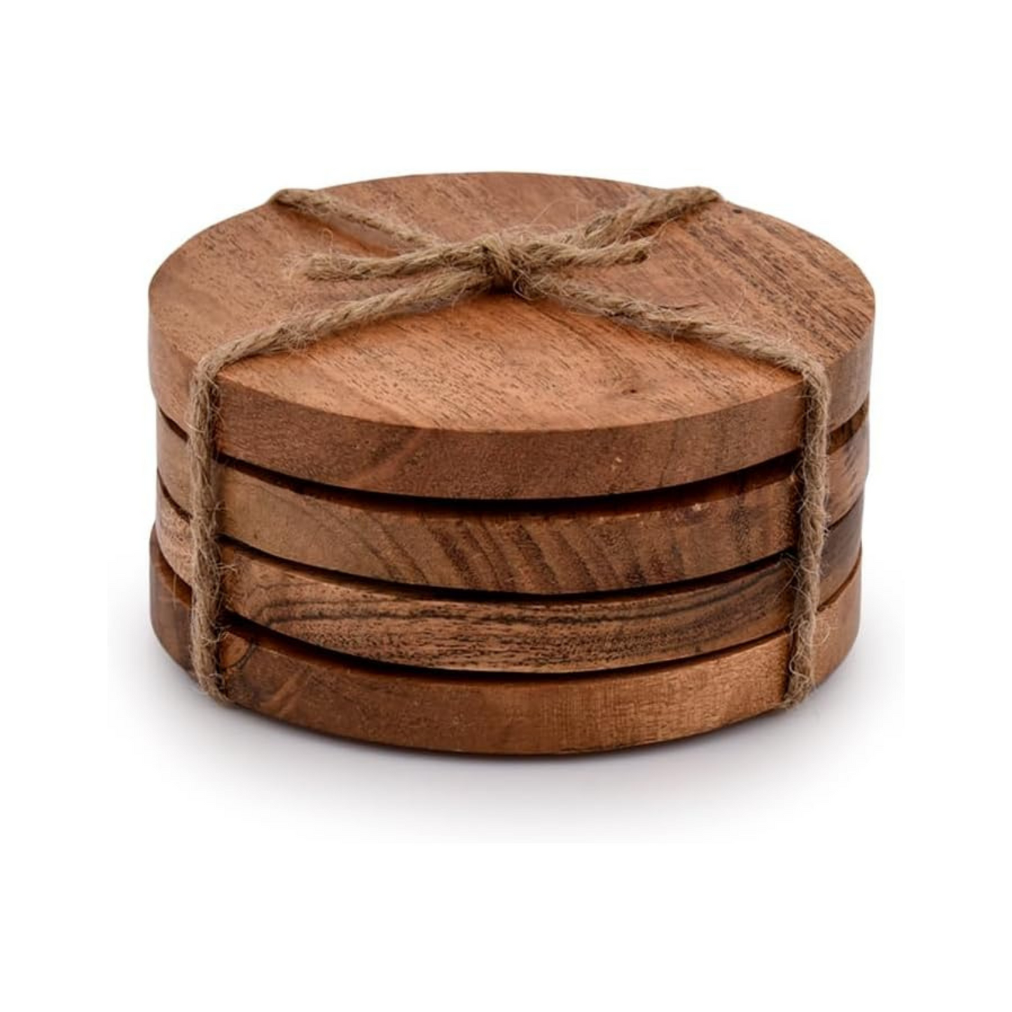 Carpentray Round Wooden Coaster Set of 4