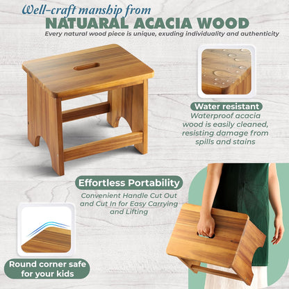 carpentray wooden step stool, 13'' one step stool for adults