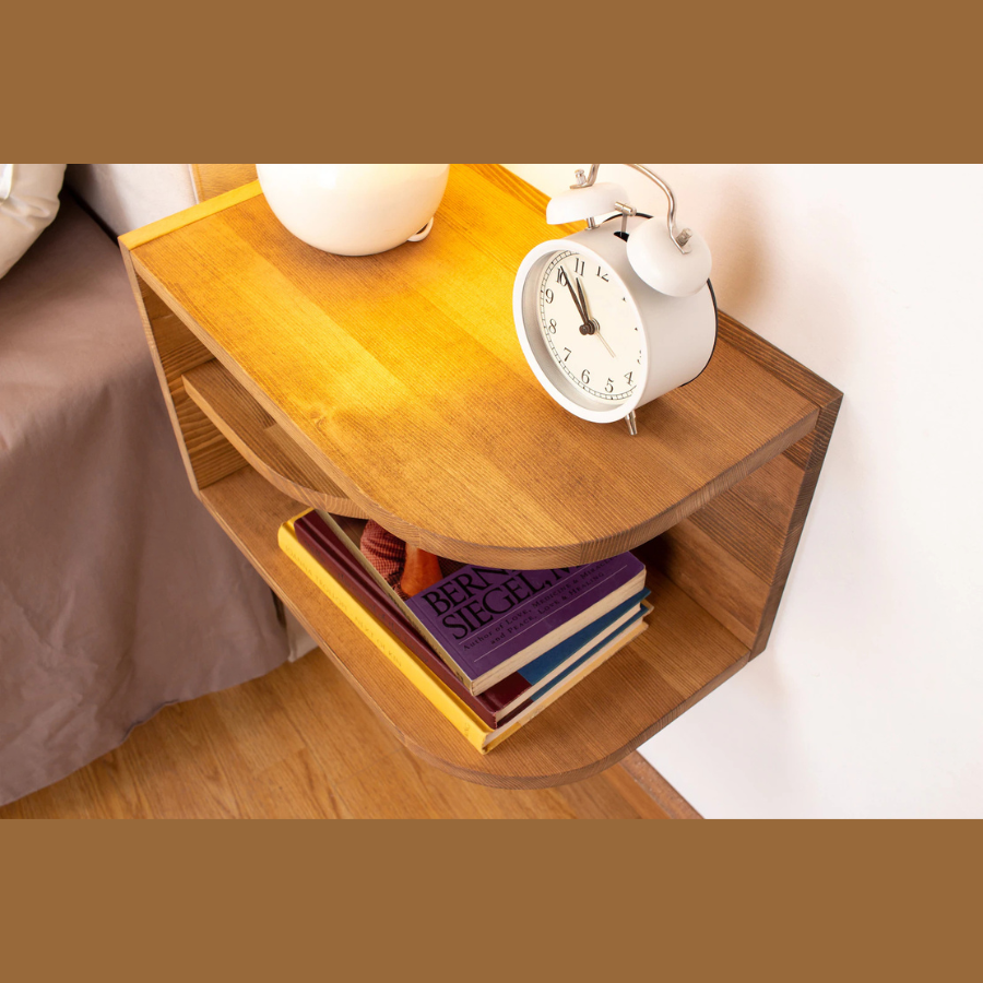 Carpentray Modern Floating Nightstand, Wood Bedside Table  Nightstand Shelf,