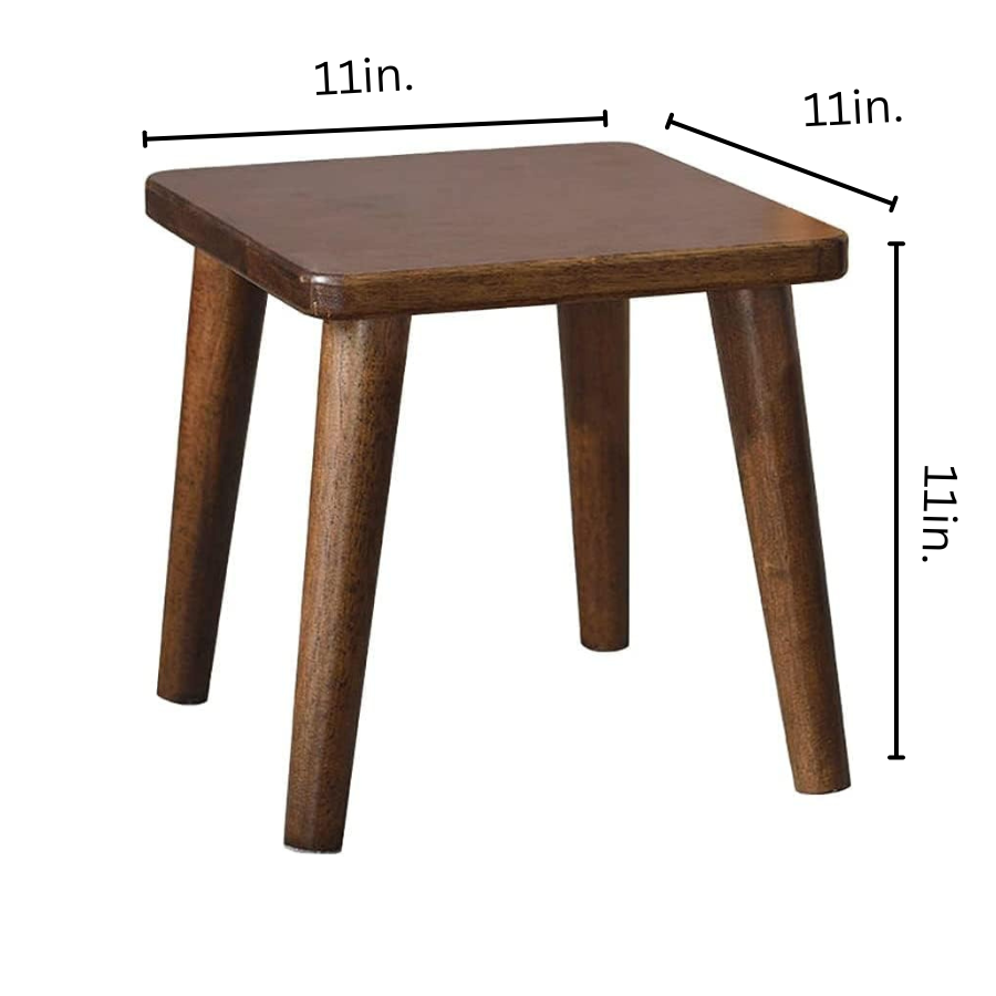 Carpentray Wooden Sitting Stool 11 Inches for Home | Wooden Square Stool Sheesham Wood Table Stool for Bedroom