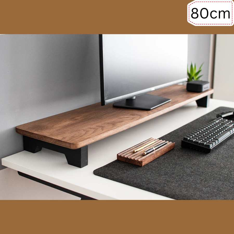 Carpentray 80cm Long Wooden Computer Monitor Riser White legs Top Brow ...