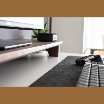 carpentray 120cm long wooden computer monitor riser brown