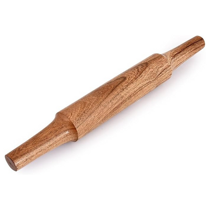 carpentray 16" long wooden chakla belan acacia wood dough roller wooden handle, pastry roller, baking kitchen supplies for bread, pizza dough, pie, cookies (16" x 2" x 2")