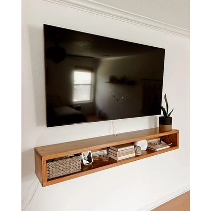 carpentray 120cm wooden wall tv cabinet (brown) large