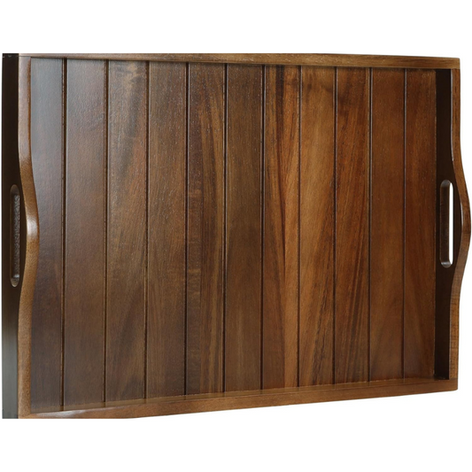 Carpentray Wooden Serving Tray with Handles 20 x 14 inch (Color Brown)
