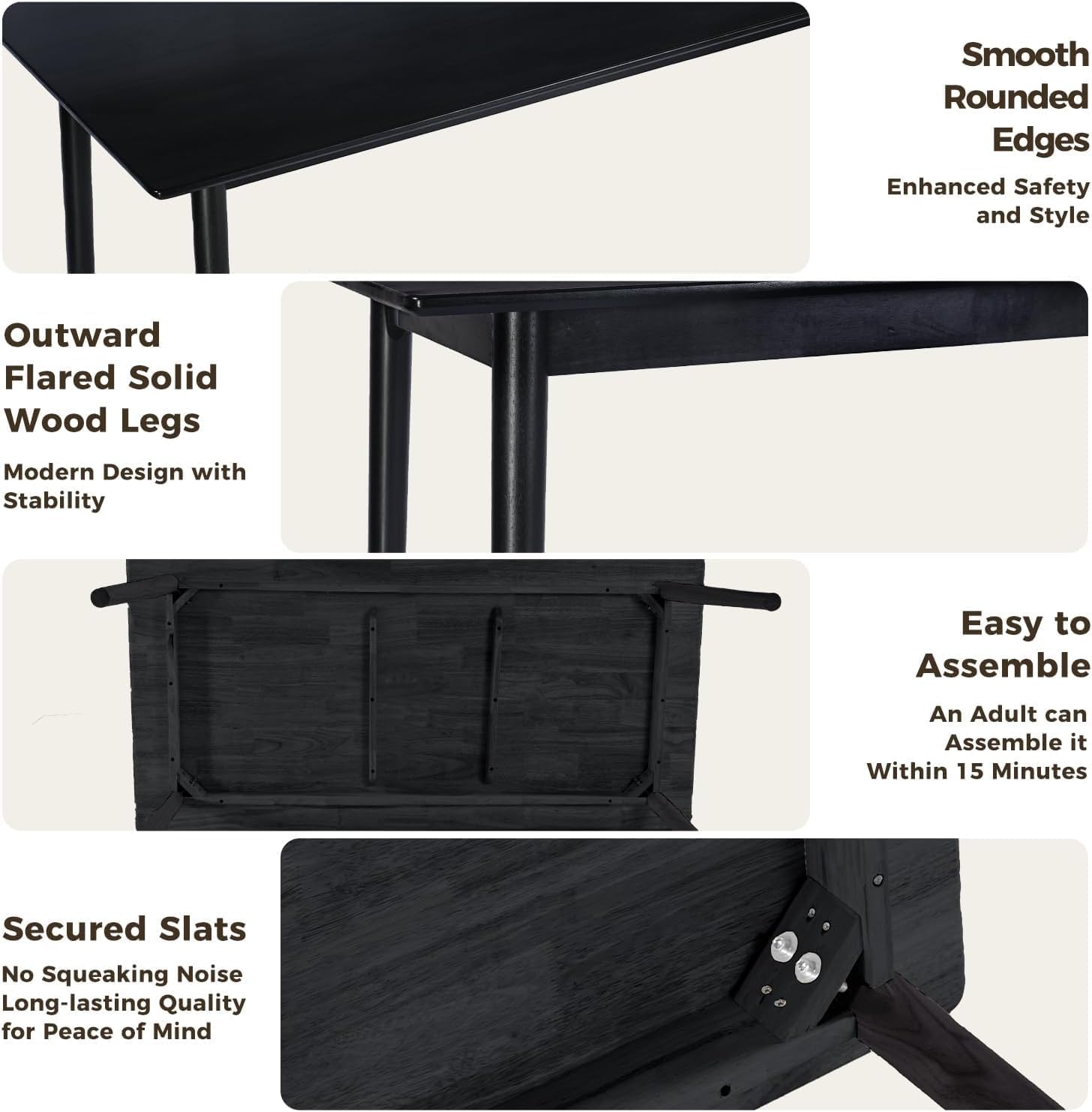 carpentray 30" solid wood dining table, modern small dining table