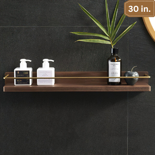 carpentray 30'' modern brass wooden shelf