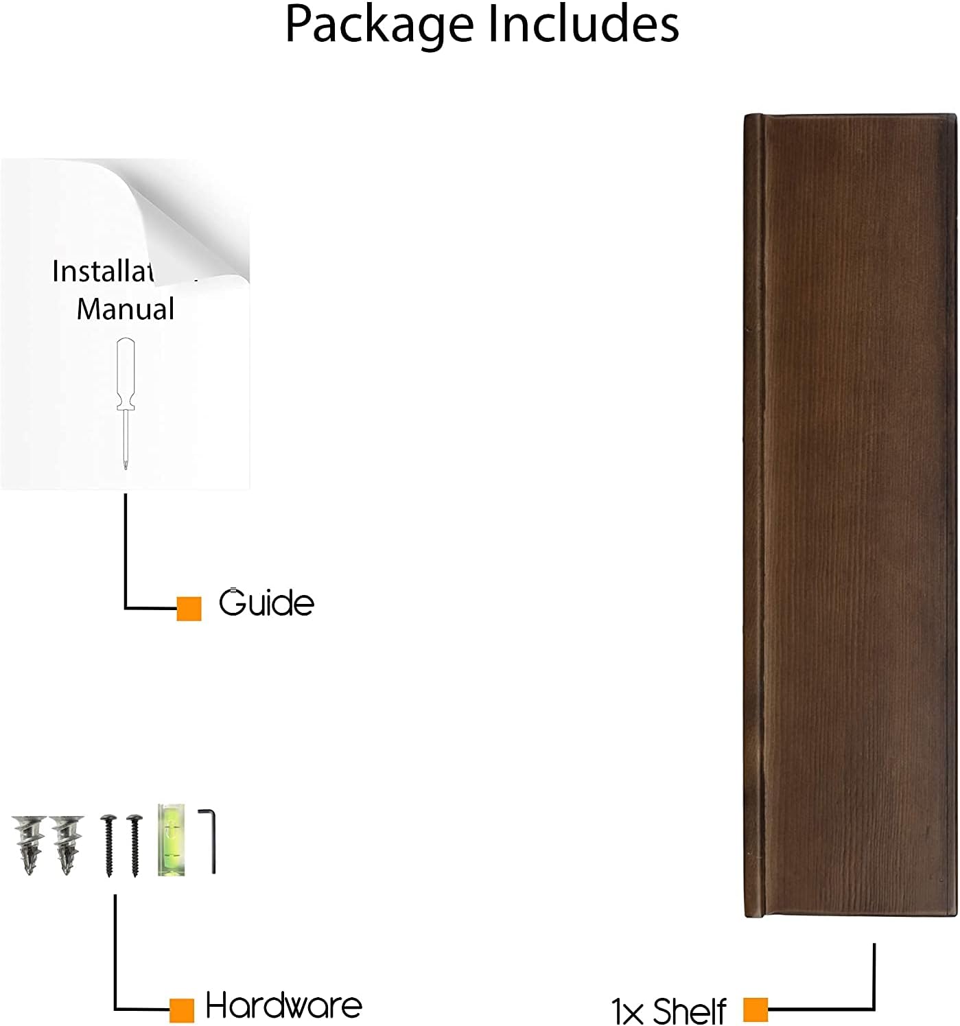 carpentray smith wall mounted wood floating wine bottle rack with glassware holder stemware shelf storage organizer - home, kitchen, dining room bar décor - walnut