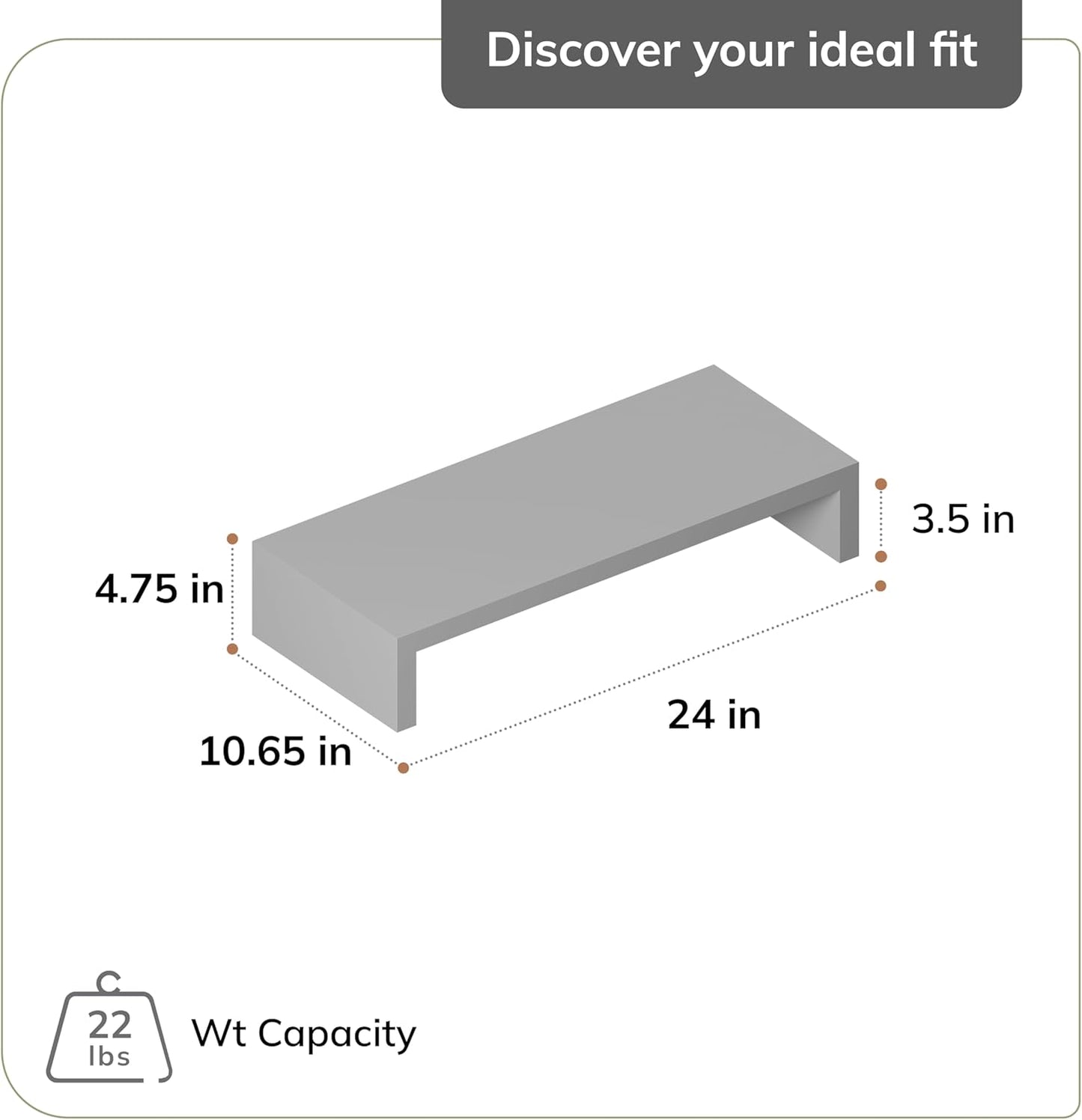 Carpentray  Wooden Monitor Stand - Elegant Monitor Riser, Perfect Monitor Stand for Desk (Black)