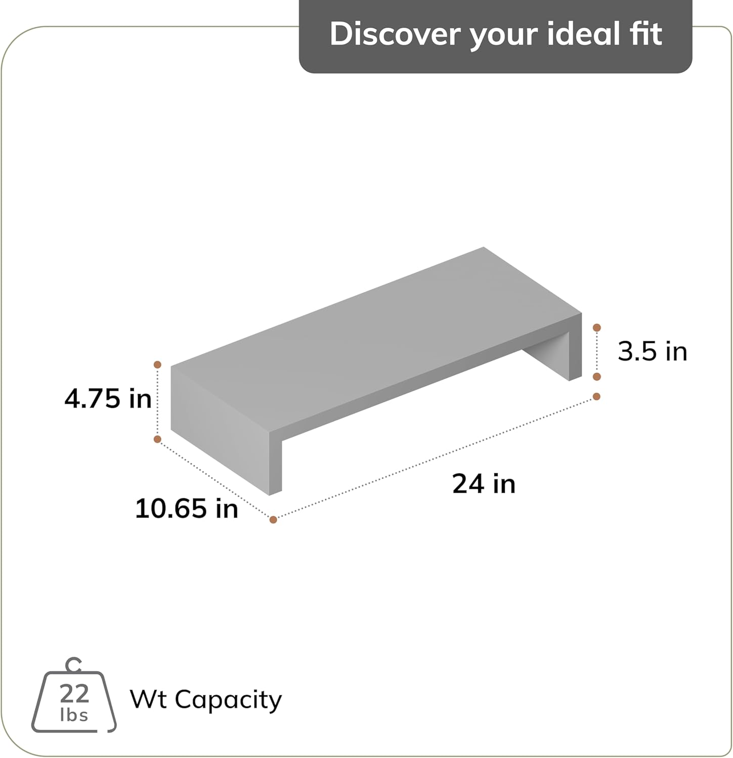 carpentray  wooden monitor stand - elegant monitor riser, perfect monitor stand for desk (black)