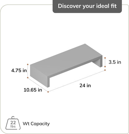 carpentray  wooden monitor stand - elegant monitor riser, perfect monitor stand for desk (black)