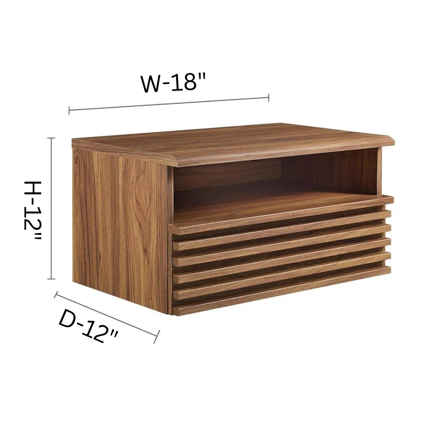 Carpentray Morden Wall Bedside Table With Drawer