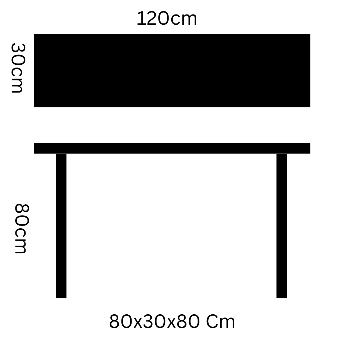 carpentray 120cm long wooden console table dual tone color