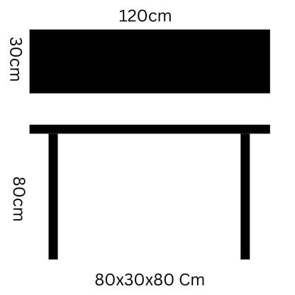 carpentray 120cm long wooden console table dual tone color