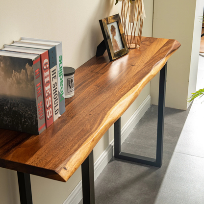 carpentray 120cm long wooden console table dual tone color