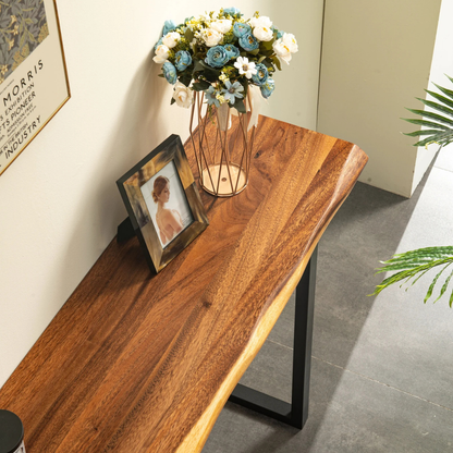 carpentray 120cm long wooden console table dual tone color