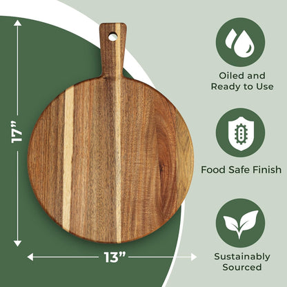 carpentray wood round cutting board and chopping board with handle