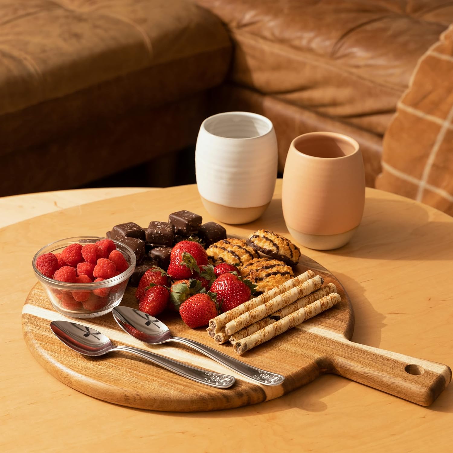 carpentray wood round cutting board and chopping board with handle