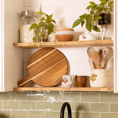 carpentray wood round cutting board and chopping board with handle