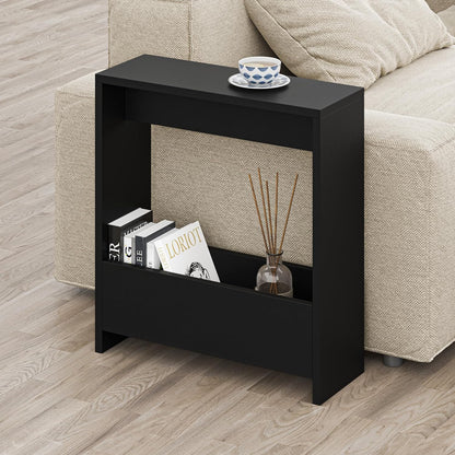 carpentray side table tray with magazine rack for living room and office