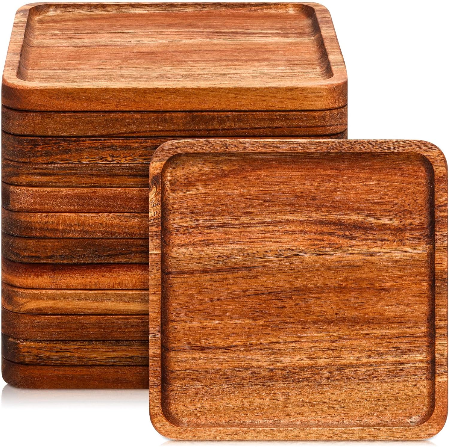 carpentray 12 pcs wooden plates 8 inch square
