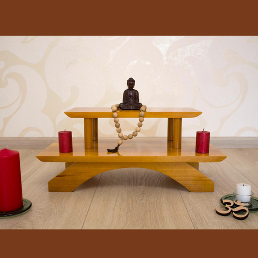 Carpentray Wooden Solid Sheesham Puja chowki  Prayer table Meditation altar