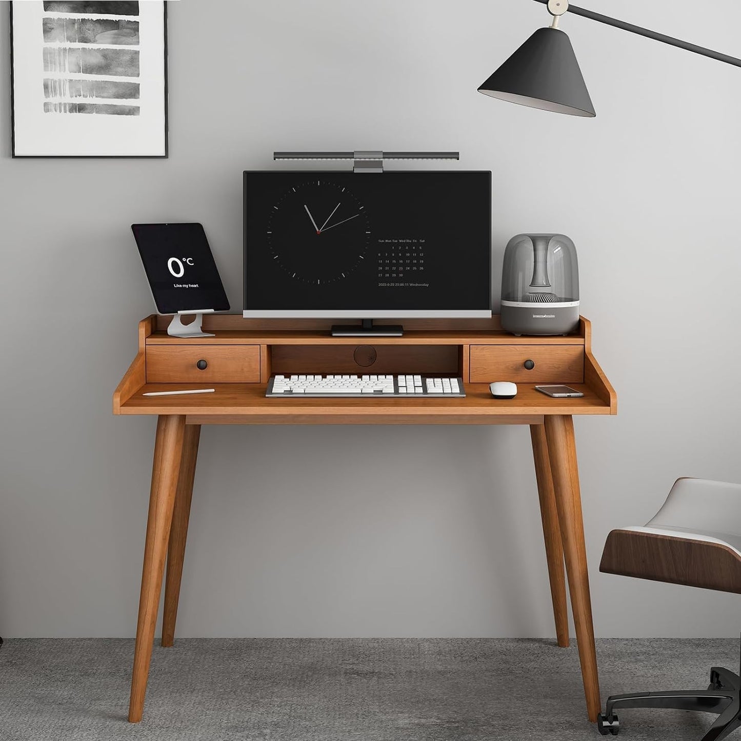 Century Modern Desk, 43" Wood Home Office Writing Computer