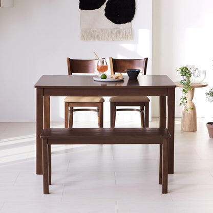 carpentray 37.4" wooden dining bench/small modern farmhouse malaysian oak wood bench (walnut)