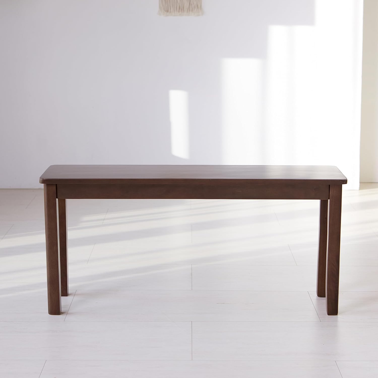 carpentray 37.4" wooden dining bench/small modern farmhouse malaysian oak wood bench (walnut)