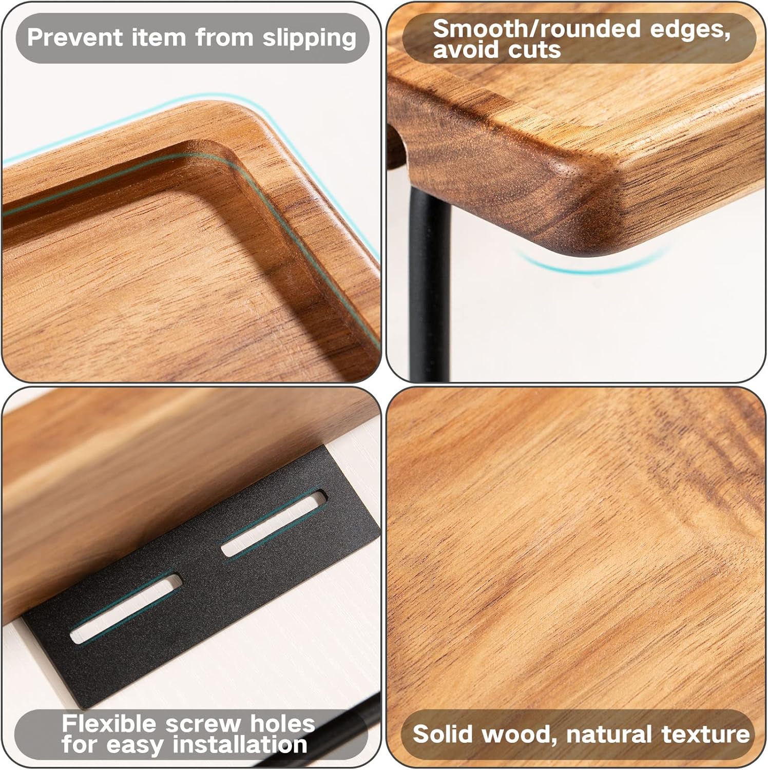 carpentray black toilet paper holder with storage shelf wooden,bathroom toilet tissue roll holder wall mount with adhesive& screw for phone candle wipes planter pot