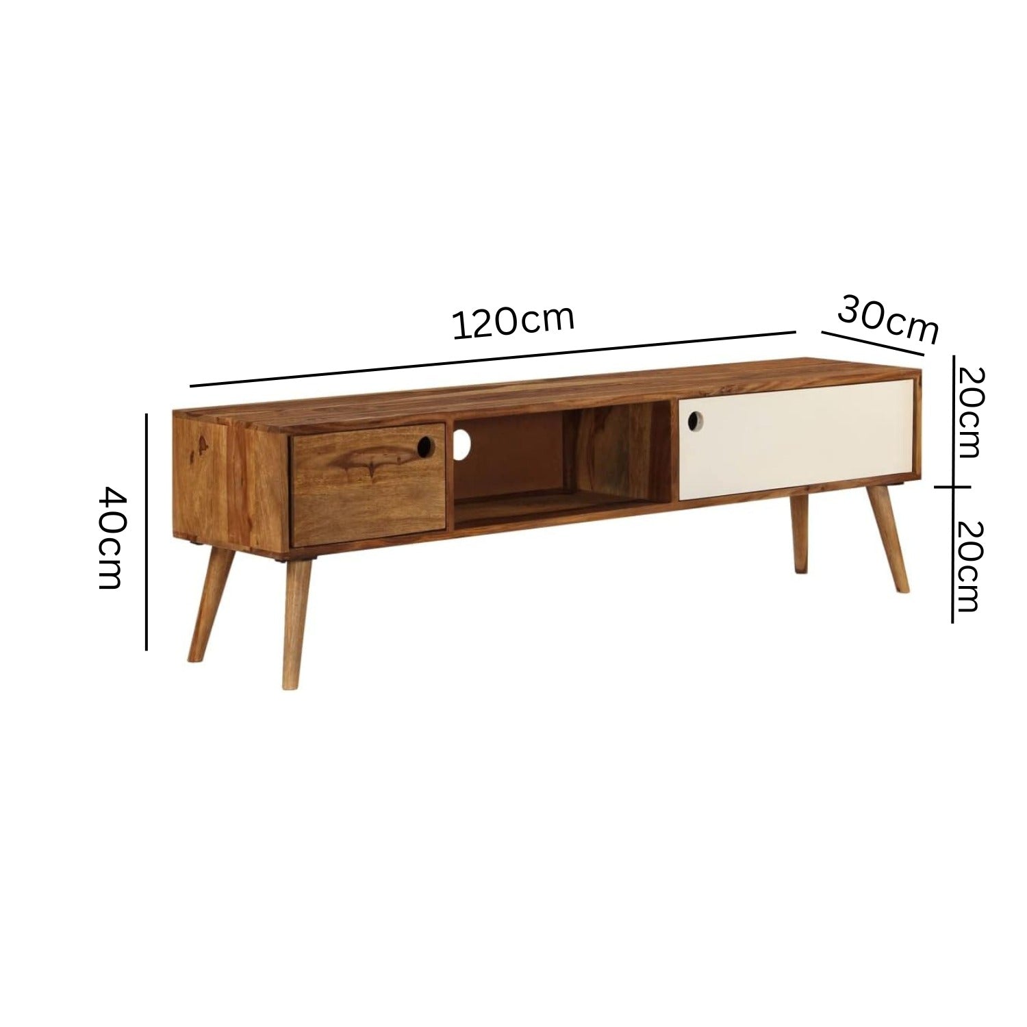 carpentray wooden tv cabinet (white+brown)