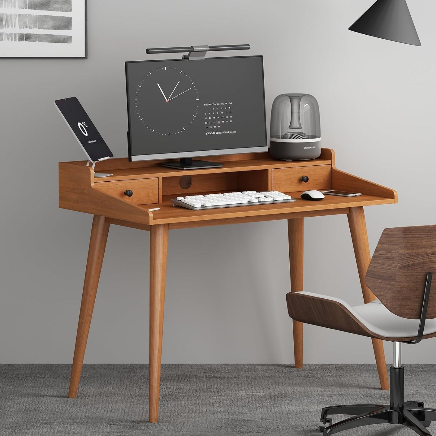 Century Modern Desk, 43" Wood Home Office Writing Computer