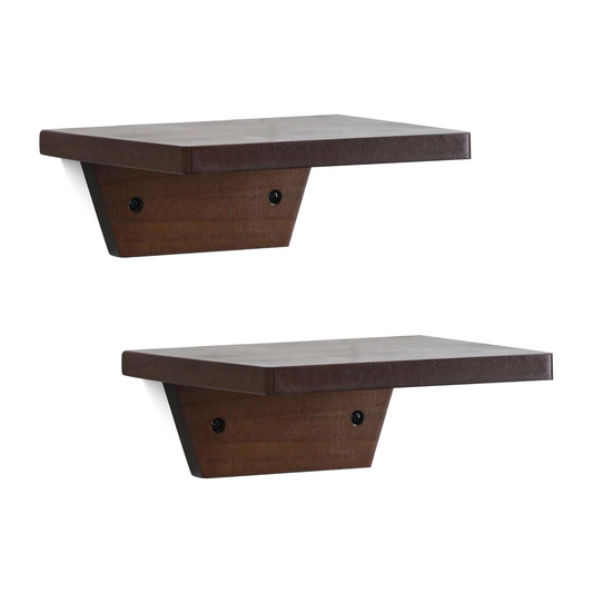 Carpentray Wooden Mini Wall Shelf Set of 2 (Brown)