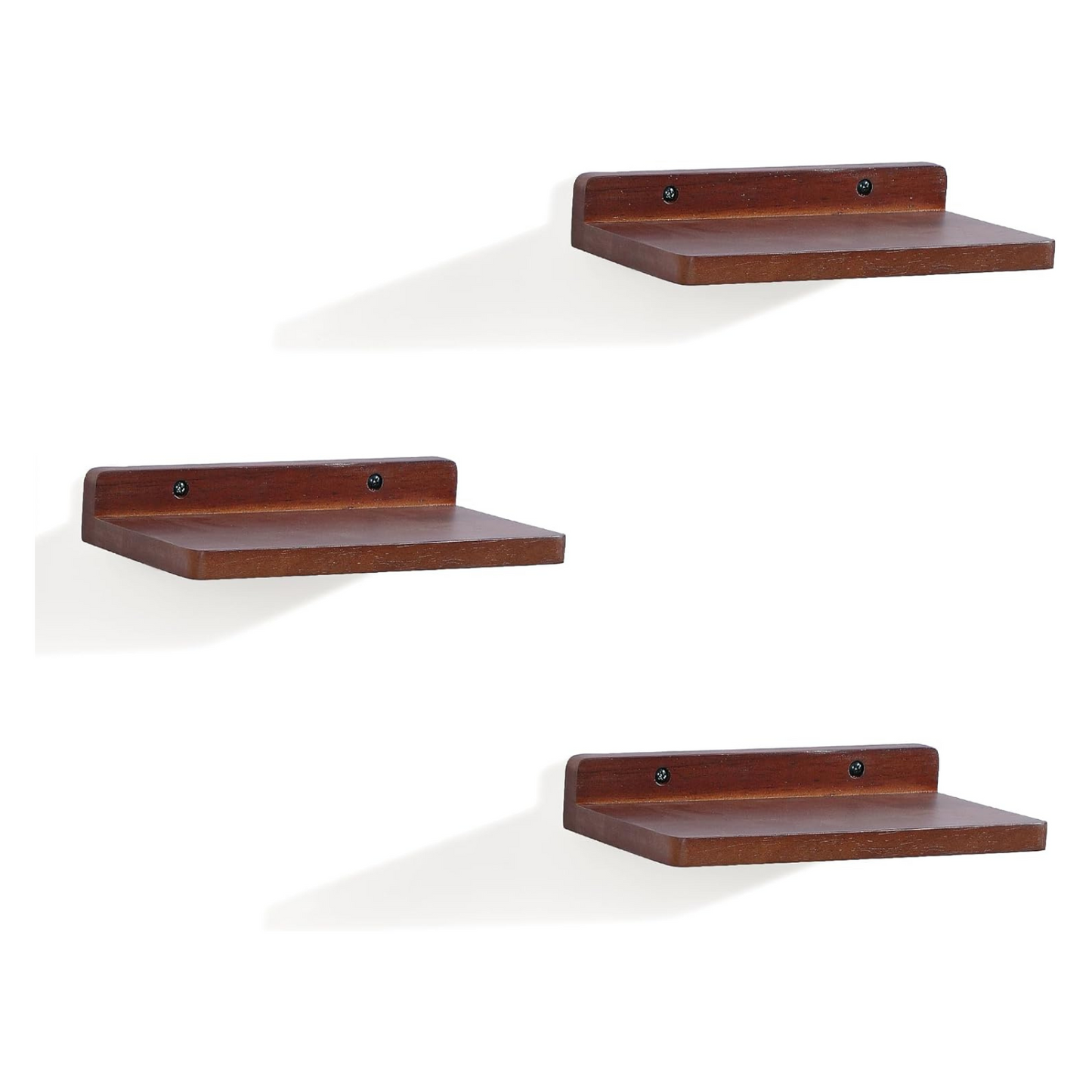Carpentray Small Floating Shelves for Wall Set of 3 (Brown)