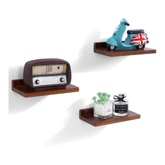 Carpentray Small Floating Shelves for Wall Set of 3 (Brown)