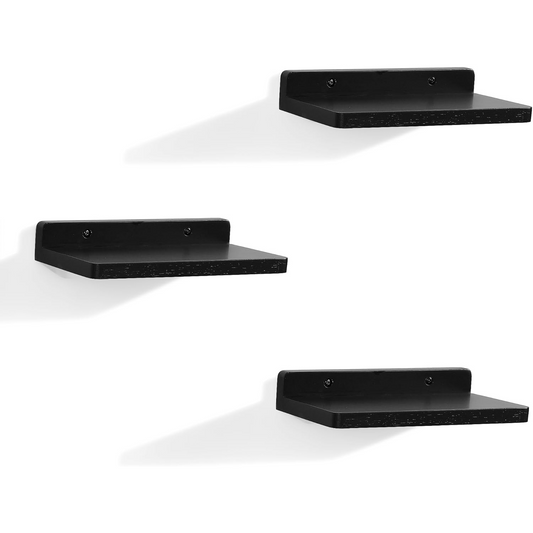 Carpentray Small Floating Shelves for Wall Set of 3 (Black)