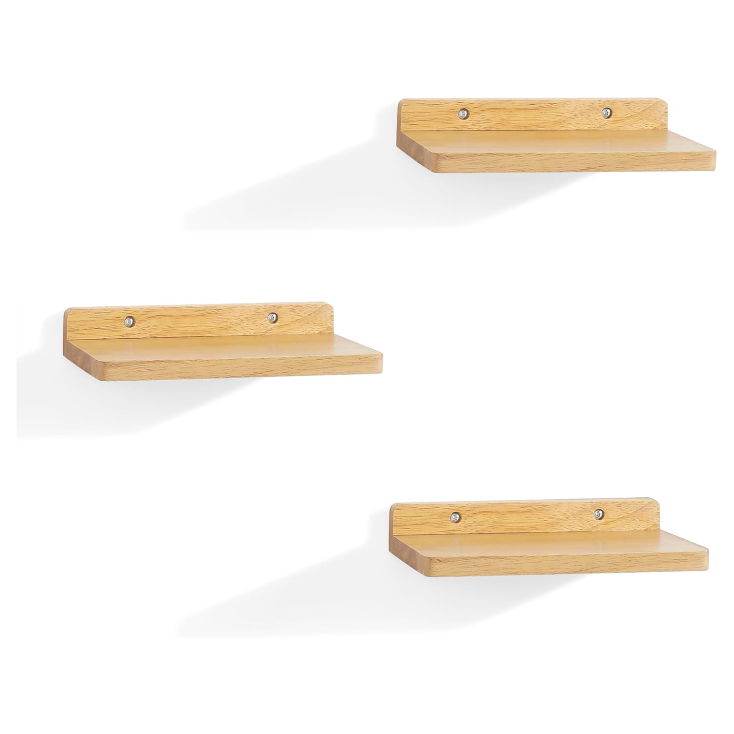 carpentray small floating shelves for wall set of 3 (natural)