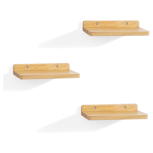 Carpentray Small Floating Shelves for Wall Set of 3 (Natural)