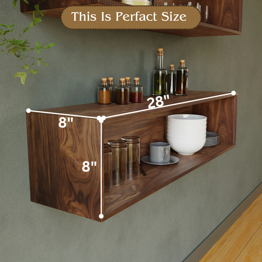 Carpentray 28" Wooden Wall Shelf Display items Shelf (Set of 2)