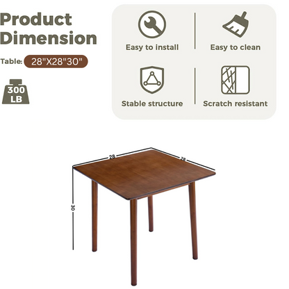 carpentray 28" solid wood dining table, modern small dining table