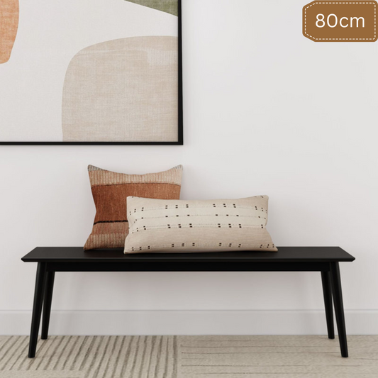Carpentray 80CM Long Solid Wood Bench (Black)