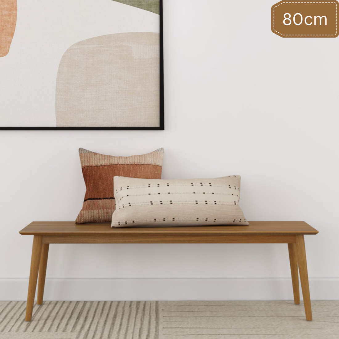 carpentray 80cm long solid wood bench (brown)
