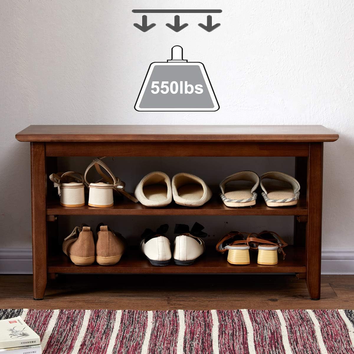 Carpentray Wooden 3 Tier Shoe Rank