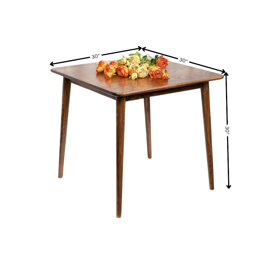 carpentray 30" inch square dining table for home, space saving mid century modern dining table for kitchen and dining room30" x 30" x 30" (natural)